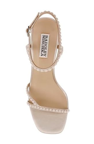 Badgley Mischka's Giabella Heeled Sandal, Silver Lizard, 8.5 angle 6
