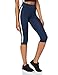 Marca Amazon - AURIQUE Leggings de Deporte con Banda Lateral Estilo Capri Mujer, Azul (Dress Blue), 38, Label:S