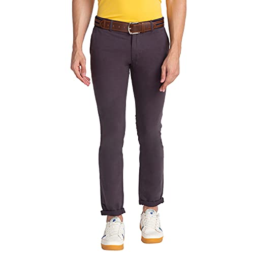 Image of Parx Men's Cotton Blend Rfd Pattern Low Rise Tapered Fit Flat Front Casual Trouser