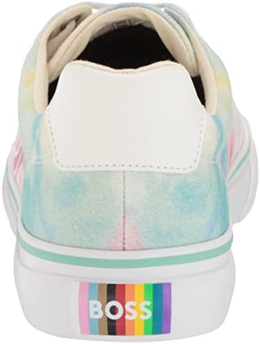 BOSS Men's Canvas Mini Logo Lace Up Sneaker, Tye dye Pride, 12 | Image 2