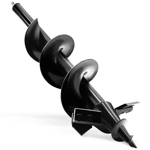 SYITCUN Trivella per terreno 10x60cm per terreni duri e sassosi, Trivella per piante heavy-duty con punta doppiamente affilata, Trivella a spirale da giardino e scavabuchi per piante, Adatta per