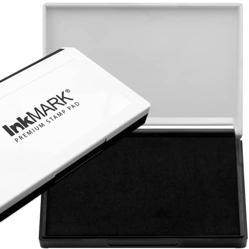 InkMark Premium Stamp Pad Medium Size 2" x 4" - for Traditional Rubber Stamps - Black Color
