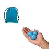 Journdream 3 fluoreszierende Petanque-Zielkugeln, hohe Sichtbarkeit, Zielkugeln aus Harz, mit 1 Aufbewahrungstasche, Zubehör für Boccia, drinnen oder draußen (Blau)