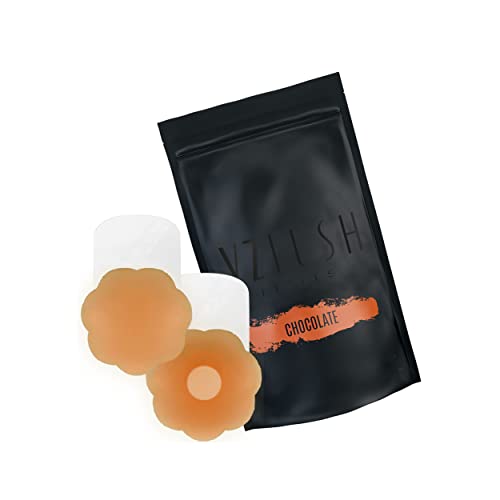Vzlush Silicone Breast Lifter - Comfy And Supported Push-Up Pasties Reusable Nipple Covers For Strapless And Backless Outfits (Chocolate, Small (Fits A-B Cups)) #TOP28