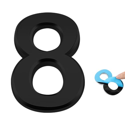 Numero Civico Numeri civici autoadesivi 3D da 5 cm numeri adesivi 0-9 Numero Segno Numeri per Cassette Postali in Bronzo Casa Mailbox Ufficio Appartamento Hotel Courtyard Cafe (Nero 8)