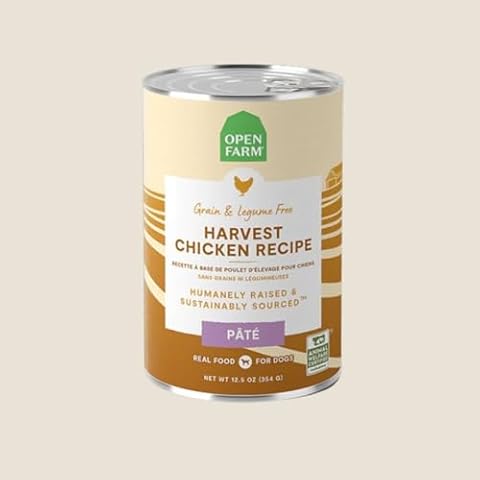 Open Farm Canned Dog Food, Paté for Complete & Balanced Nutrition, Grain-Free and Legume-Free, Harvest Chicken Recipe, 12.5oz Cans (Pack of 12) Cover