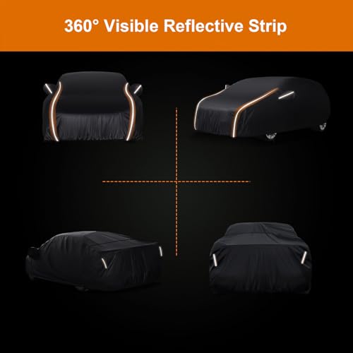Image of 8-Layer All Weather Waterproof Car Cover Custom Fit for Toyota Sienna 1997-2025, Lab-Verified Snow /Rain /UV Protection - Zipper Door & Storage Bag