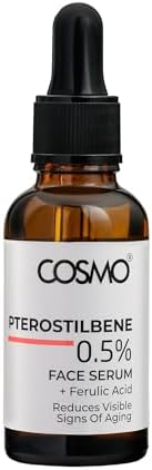CD COSMO DESIGNS 0.5% Pterostilbene + Ferulic Acid Face Serum Antioxidant Support & Dullness 30ml All skin types