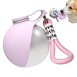 Botella de agua portátil para perros 2 en 1, botella de agua con cuenco plegable, botella de agua de acero inoxidable a prueba de fugas de 285ml con cuenco de silicona, fácil de llevar para caminar y