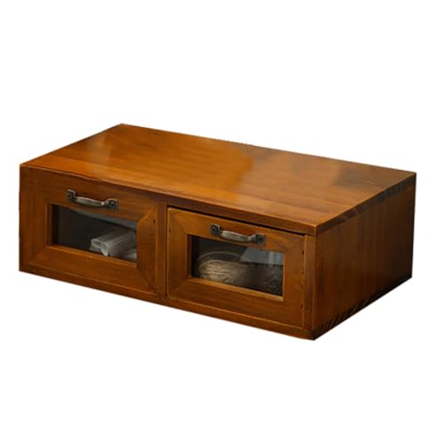 CATIEBYE Soporte de Escritorio de Madera Vintage con Organizador Elevador para Monitor y Almacenamiento para Oficina y Hogar