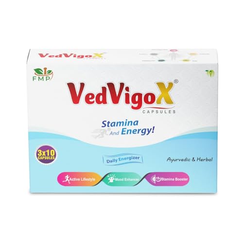 Fine Morning Pharma | Ayurvedic and Herbal Combo Pack of 2 VedVigoX Capsules & Anafine Powder Useful to Boost Stamina, Relief Anxiety & Depression, Enhance Digestion & Constipation Problems