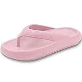 Cloud Flip Flops for Men Women Beach Flat Sandals Bath Spa Walking Sandals Non-Slip Quick Drying Outdoor Indoor Slides sandals (PINK, Adult, Women, 14, Numeric Range, US Footwear Size System, 15, Medium)