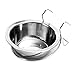 Vdaxvme Stainless Steel Pet Hanging Bowl Cats Collection Cage Food and Water for Outdoor Traveling Portable