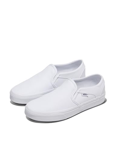 Image of Vans Women's Asher Slip-On Shoe - Comfortable Sneakers for Walking, Fashion & Everyday Wear True White