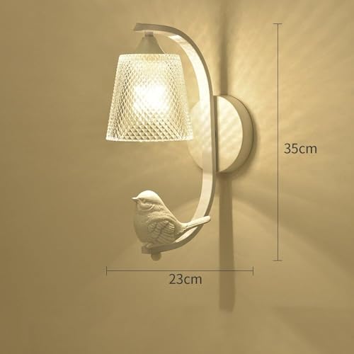 Apliques de pared para baño y salón, lámpara rústica negra con forma de pájaro interior 6