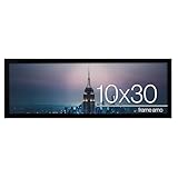 Frame Amo Black 10x30 Picture or Poster Frame, 1 inch Wide Border, Smooth Finish, Acrylic Front