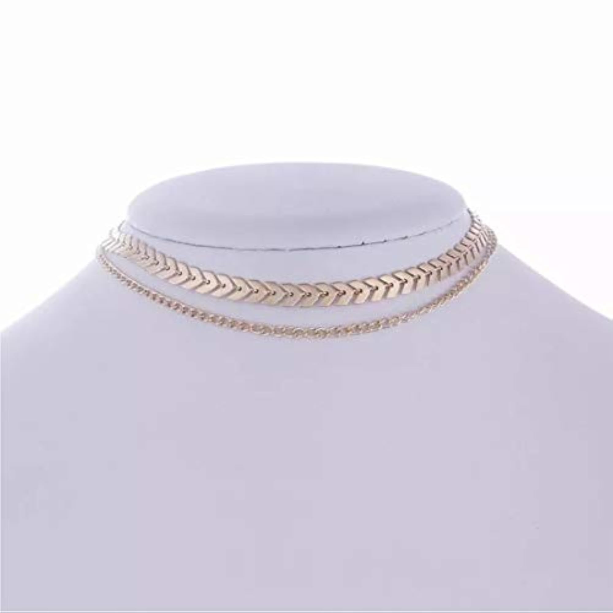 Fish Bone Dual Chain Necklace for Women - Birthday Anniversary Gift