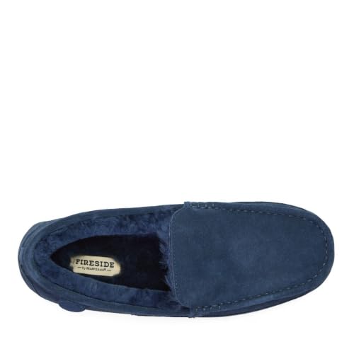 Image of Dearfoams Melbourne Genuine Shearling Moccasin Navy 10 M