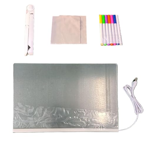 Lavagna cancellabile a LED,Lavagna da scrittura a LED - bacheca acrilica cancellabile Board cancellabile illuminato - Scheda illuminata acrilica plug-in USB, scheda illuminata per disegno pa