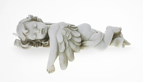 TEMPELWELT® Deko Engel Figur Liegend Schlafend 16 cm lang, Polystein...