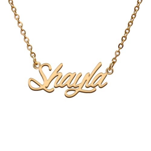 Shayla Name Tag Necklaces for Her His Friends Familys Relationship Memory Jewelry Gift