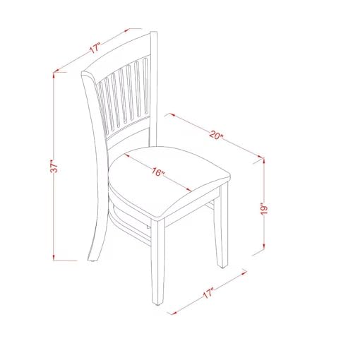 Image of East West Furniture VAC-OAK-C Vancouver Dining Chairs - Linen Fabric Upholstered Wood Chairs, Set of 2, Oak