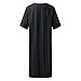 Mens Kaftan Thobe for Men Thobe Muslim Clothes Kurta Robe Nightgown Tunic Fashion Work Short Sleeve Bathrobe Plus Size Softest V Neck Bathrobe Solid Relaxed Fit Tops Black