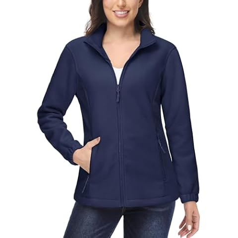 MAGCOMSEN Womens Fleece Jacket Ladies Full Zip Outdoor Coat Casual Warm Winter Top Cover