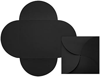 LUXPaper Square Petal Invitations | 6 1/4" x 6 1/4" | Midnight Black | 100lb. Cover | 80 Qty