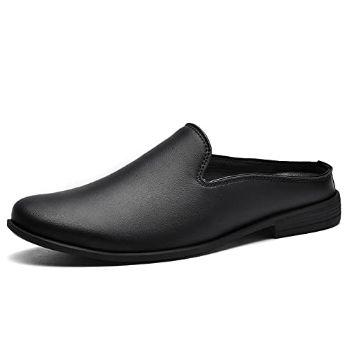 [AIMETOWN] ビジネススリッパ サンダル メンズ ドクター かかとなし サボ スリッポン ローファー オフィス 黑 22.0cm