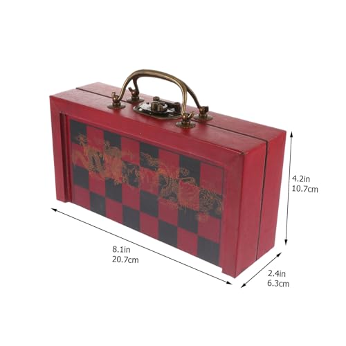 Jeu d'échecs vintage pliant petit format puzzle de stratégie portable - 2