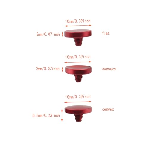 DGZZI 3PCS Metal Shutter Release Buttons Camera Shutter Release Buttons Red Concave Convex Flat Aluminum Alloy Camera DSLR Universal Button Accessories - Thumbnail 2
