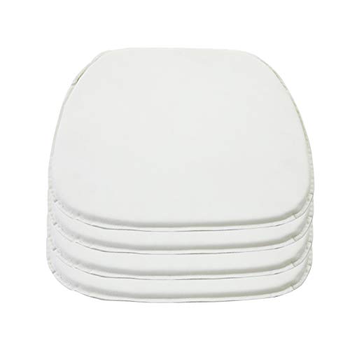 DORAFAIR Lot de 4 Coussins pour Chaises/Fauteuils, Coussins de Chaise de Jardin, Idéal pour Intérieur et Extérieur, Cuir-Blanc Cover