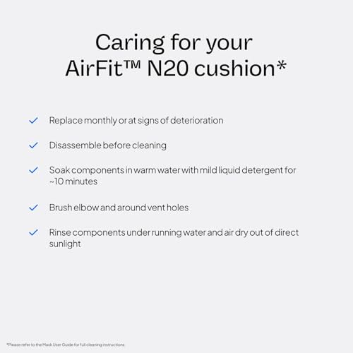 Image of ResMed AirFit N20 Cushion - Nasal CPAP Mask Cushion Replacement - InfinitySeal Design - Soft Silicone - CPAP Accessories - Large. Frame System and Full face Cushion are not Included.
