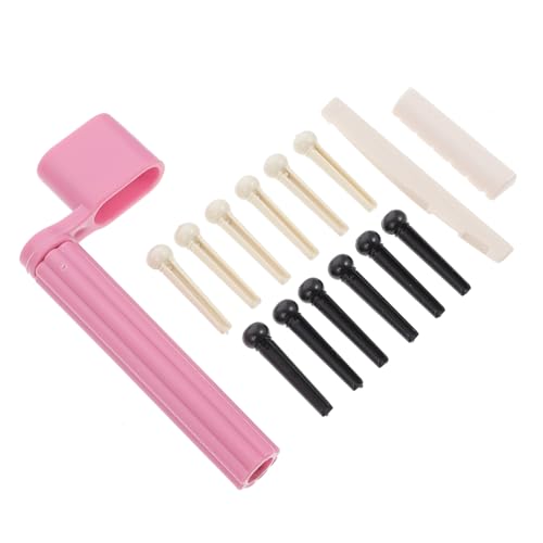 ULDIGI Guitar Bridge Pins Saddle Set Rosewood Guitar Accessories String Winder Tool Replacement Parts 15pc Folk Guitar Kit Random