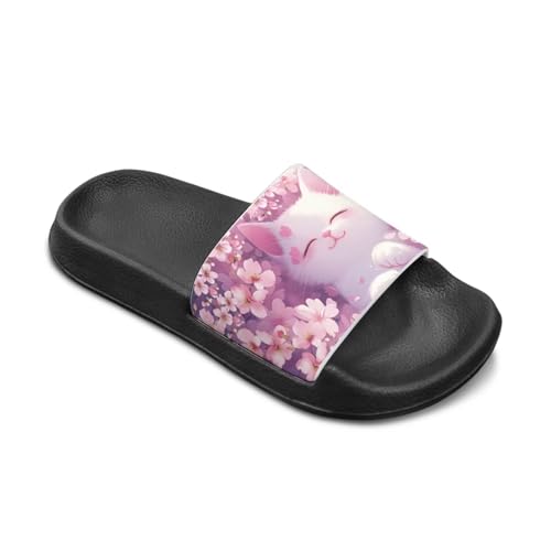 Doojoayie Cute Cat Theme Kids Girls Slide Sandals with Arch Support for Outdoor Play2