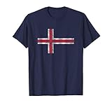 Vintage Icelandic Flag Retro Iceland Souvenir Gift Women Men T-Shirt