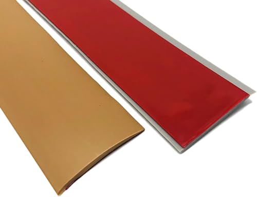 AVLLSO Guardavivos esquinas 3,2 pies de largo Tira autoadhesiva de transición de piso, Tira de cubierta de piso de PVC para molduras de bordes de pisos laminados, Tira divisoria plana(Brown1,4cm/1.57'