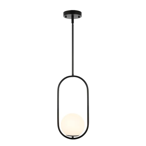 BYOLIIMA Modern Globe Pendant Light Mid Century Chandelier 1-Light Matte