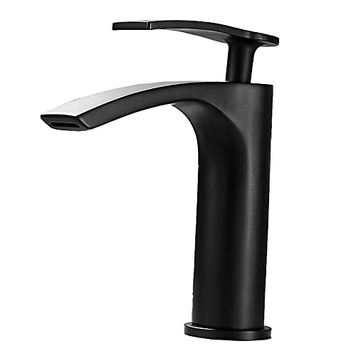 Robinet mitigeur noir or en laiton pour remplacer un mitigeur de bassin
