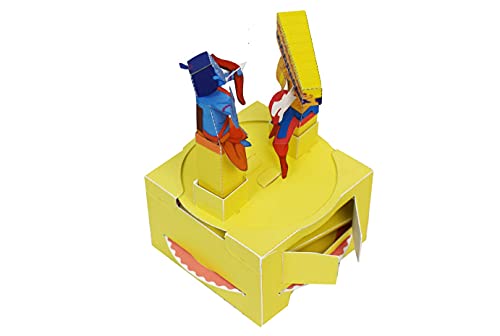 Image of Crackles STEAM Toys- DIY 3D Paper Model Automata Bot with Animated Movements Indian Mytholog Series (Ram & Ravan Duel) - Pack of 10 for Birthday Return Gifts