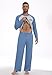 MLXSJ Mens Pajama Set Pjs Sleepwear Lightweight Long Sleeve Pjs Soft Comfy Sleep Set With Pocket (Gray Blue-Light Gray, XL)