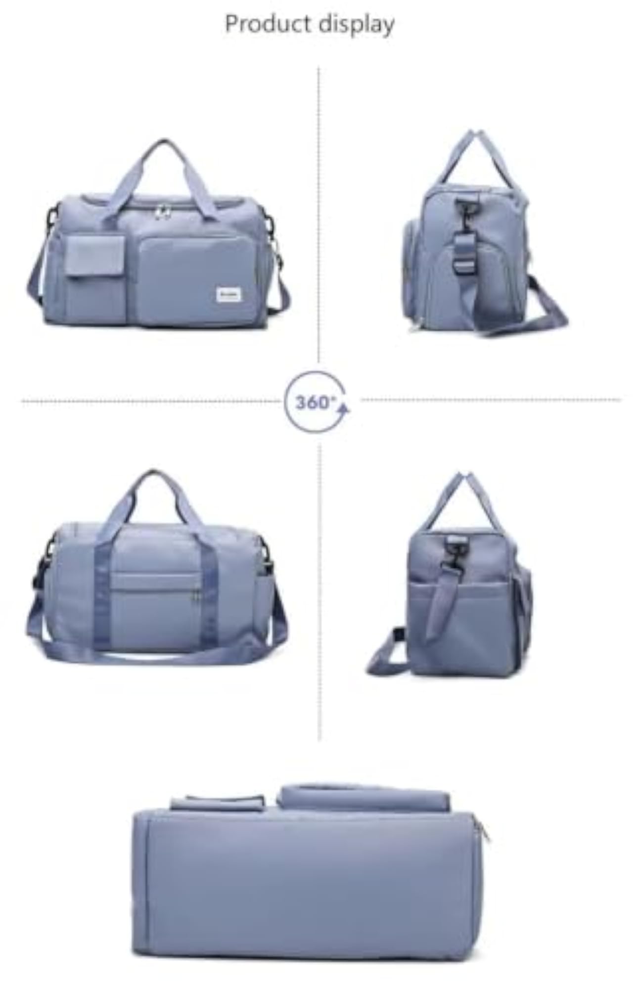 Nylon Travel Duffle Bag for Women, Waterproof Gym Shoulder Bag