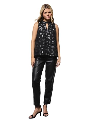 Image of Dorothy Perkins Dp Luxe Star Jacquard Keyhole Sleeveless Top, 14, Black