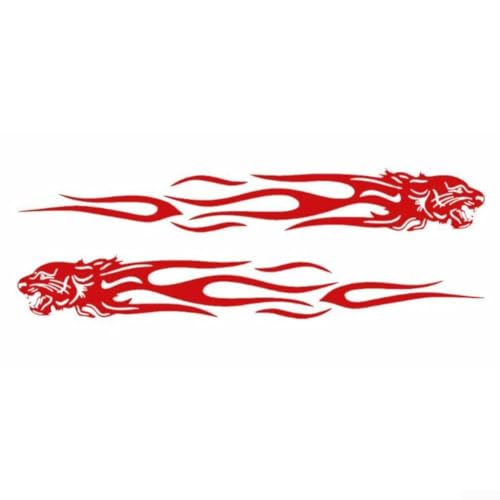 Lot de 2 autocollants réfléchissants en forme de flamme pour voiture et moto - Accessoires élégants et autocollants de véhicule (rouge)