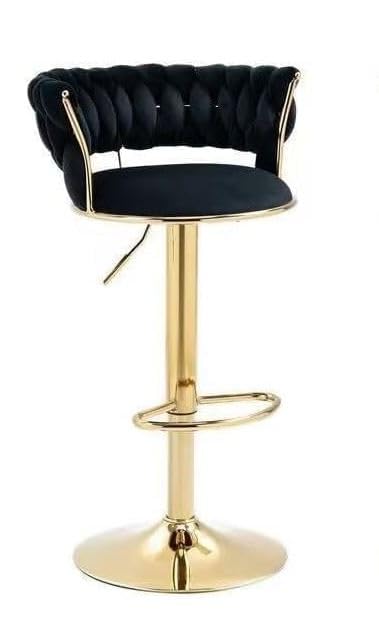 bar stool Modern Minimalist Chairs Solid High Foot Bar Stool Rotating Design Waiting Chairs Thick Cushion Counter Stools Many Styles ( Sky Over ).. (Black)