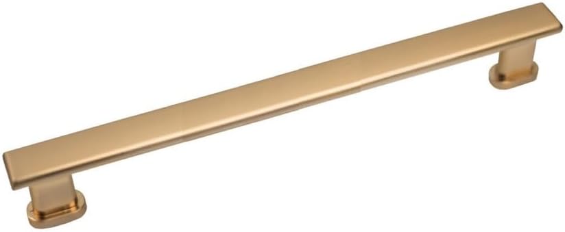 6 Inch Pulls, Pack of 40 Polished Gold Manhattan Square Drawer Handle, Solid Zinc Alloy Metal, Kitchen Cabinet Hardware, Center to Center 128mm Cabinet Handle with Mounting Screws.