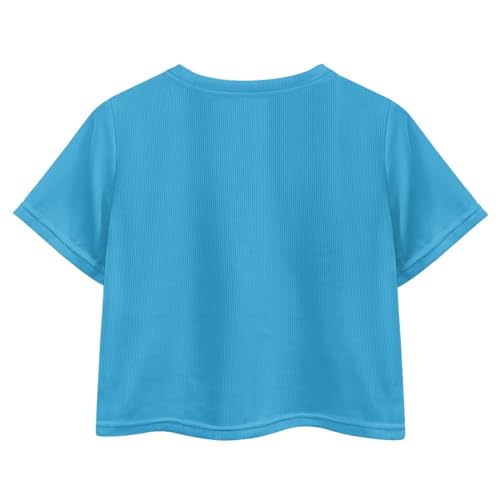Crop Tops for Girls Size 5-14 Short Sleeve T-Shirt Summer Casual Tees Top Kids Cropped Shirts2