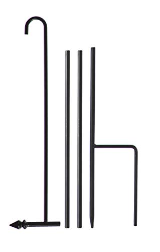 Evergreen Flag Shipping Friendly Black Iron 4-Piece Garden Flag Stand - 16" W x 44" H - Thumbnail 4