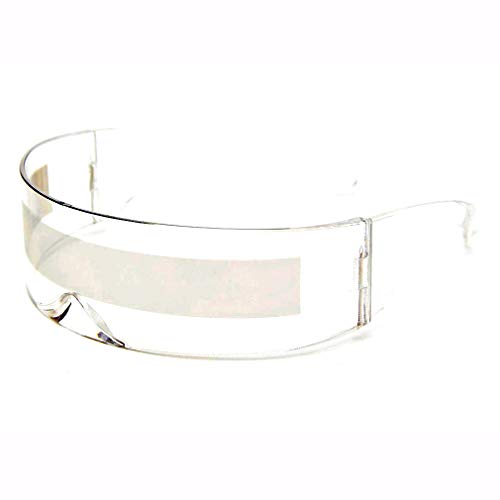 PLOPLO Futuristic Cyclops Monoblock Shield Mirrored Sunglasses Sunglass Glasses